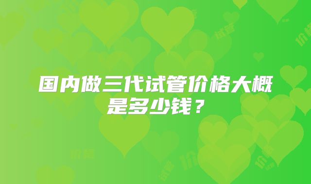 国内做三代试管价格大概是多少钱？