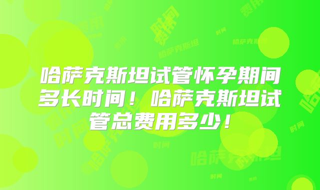 哈萨克斯坦试管怀孕期间多长时间！哈萨克斯坦试管总费用多少！