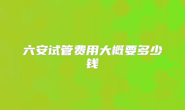 六安试管费用大概要多少钱