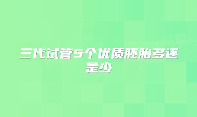 三代试管5个优质胚胎多还是少
