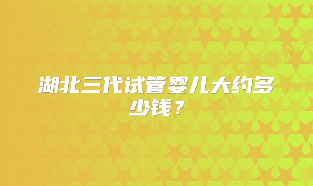 湖北三代试管婴儿大约多少钱？