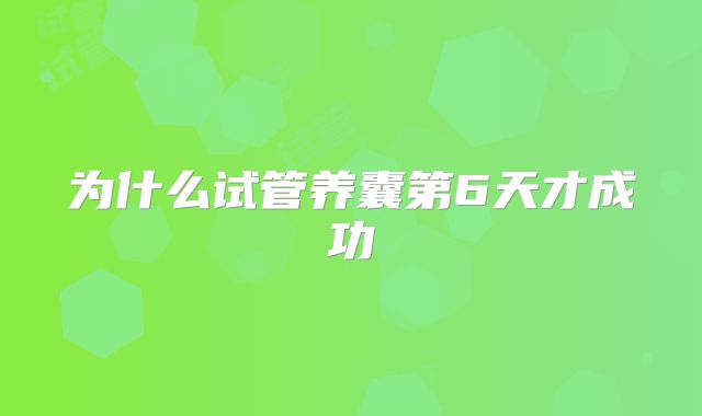 为什么试管养囊第6天才成功