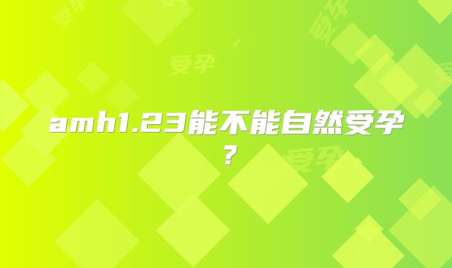 amh1.23能不能自然受孕?