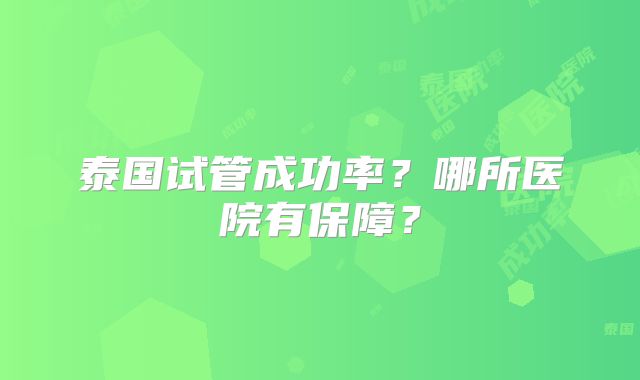 泰国试管成功率？哪所医院有保障？