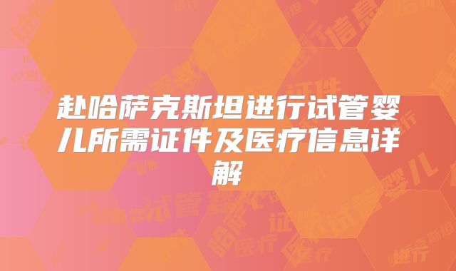 赴哈萨克斯坦进行试管婴儿所需证件及医疗信息详解
