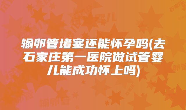 输卵管堵塞还能怀孕吗(去石家庄第一医院做试管婴儿能成功怀上吗)