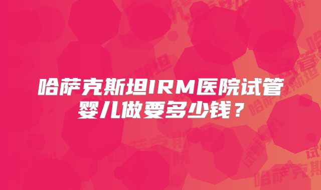 哈萨克斯坦IRM医院试管婴儿做要多少钱？