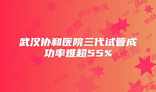 武汉协和医院三代试管成功率难超55%