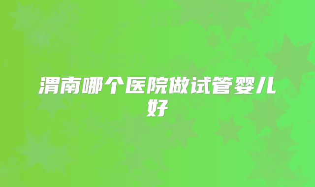 渭南哪个医院做试管婴儿好