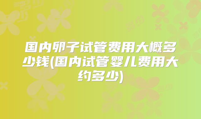国内卵子试管费用大概多少钱(国内试管婴儿费用大约多少)