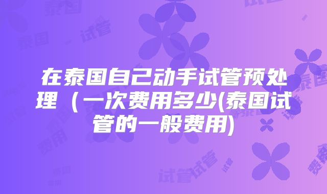在泰国自己动手试管预处理(一次费用多少(泰国试管的一般费用)