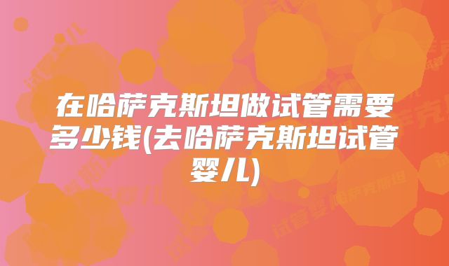 在哈萨克斯坦做试管需要多少钱(去哈萨克斯坦试管婴儿)