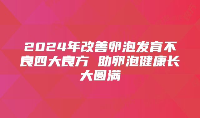 2024年改善卵泡发育不良四大良方 助卵泡健康长大圆满