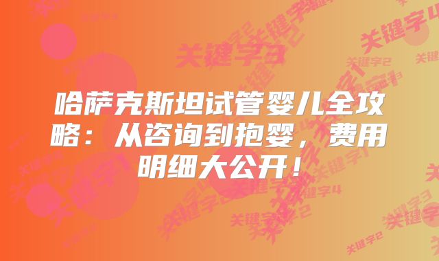 哈萨克斯坦试管婴儿全攻略：从咨询到抱婴，费用明细大公开！