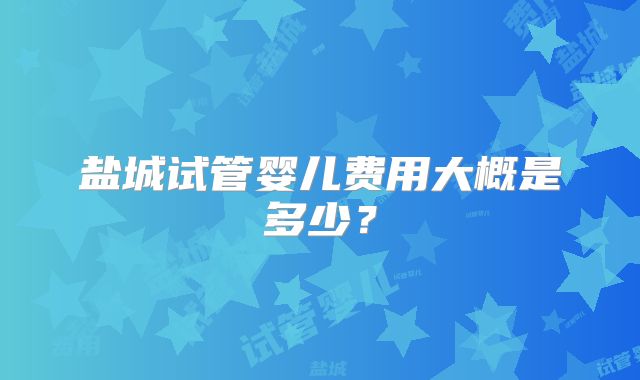 盐城试管婴儿费用大概是多少?