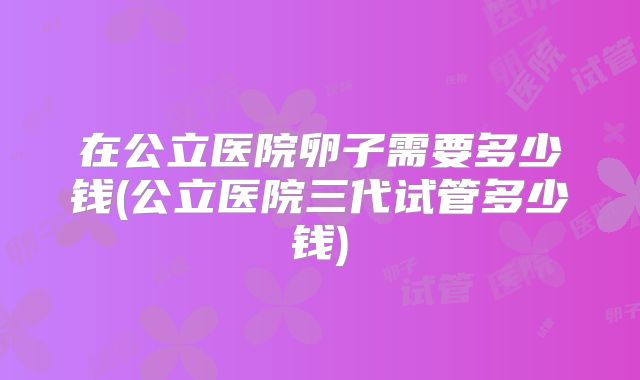 在公立医院卵子需要多少钱(公立医院三代试管多少钱)