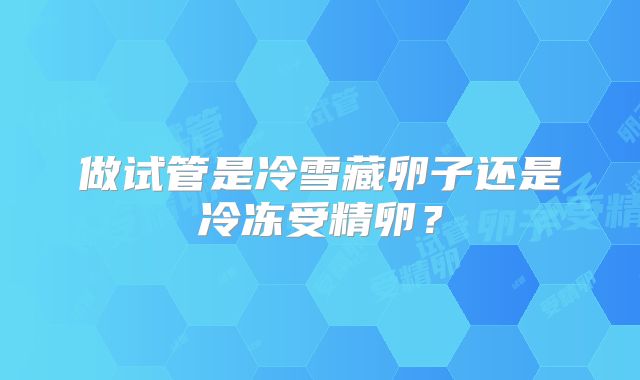 做试管是冷雪藏卵子还是冷冻受精卵？
