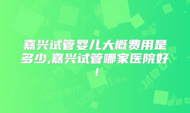 嘉兴试管婴儿大概费用是多少,嘉兴试管哪家医院好!
