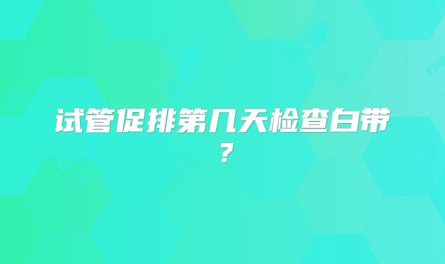 试管促排第几天检查白带?
