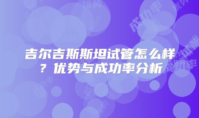 吉尔吉斯斯坦试管怎么样?优势与成功率分析
