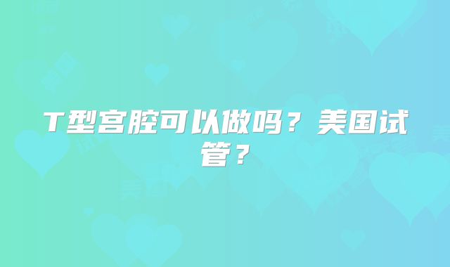 T型宫腔可以做吗？美国试管？