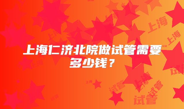 上海仁济北院做试管需要多少钱？