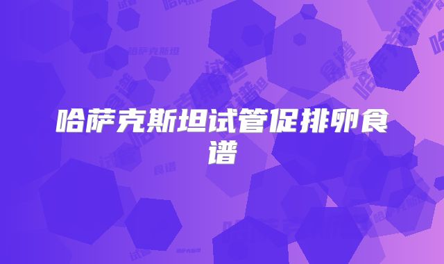 哈萨克斯坦试管促排卵食谱