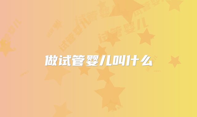 做试管婴儿叫什么