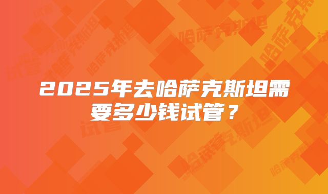 2025年去哈萨克斯坦需要多少钱试管？