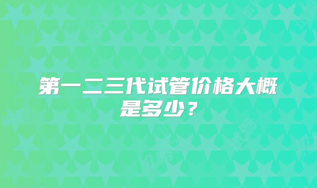 第一二三代试管价格大概是多少？