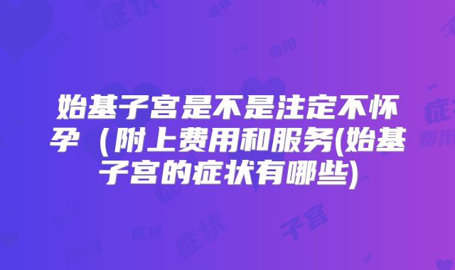 始基子宫是不是注定不怀孕(附上费用和服务(始基子宫的症状有哪些)