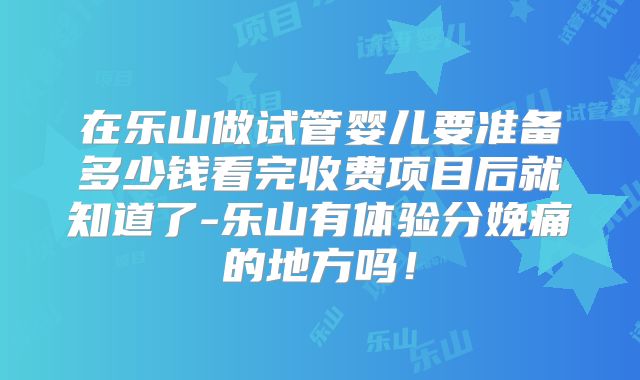 在乐山做试管婴儿要准备多少钱看完收费项目后就知道了-乐山有体验分娩痛的地方吗！