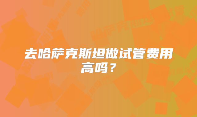 去哈萨克斯坦做试管费用高吗？