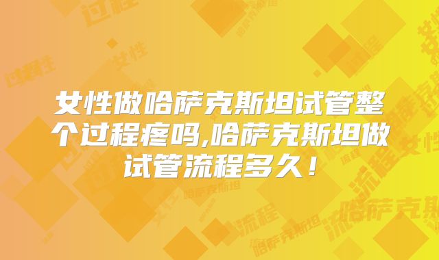女性做哈萨克斯坦试管整个过程疼吗,哈萨克斯坦做试管流程多久！
