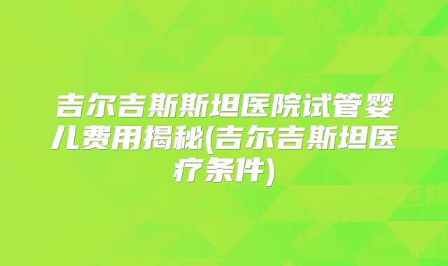 吉尔吉斯斯坦医院试管婴儿费用揭秘(吉尔吉斯坦医疗条件)