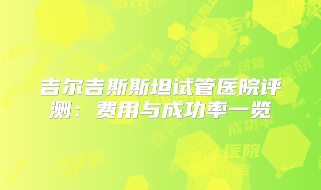 吉尔吉斯斯坦试管医院评测：费用与成功率一览