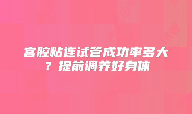 宫腔粘连试管成功率多大？提前调养好身体