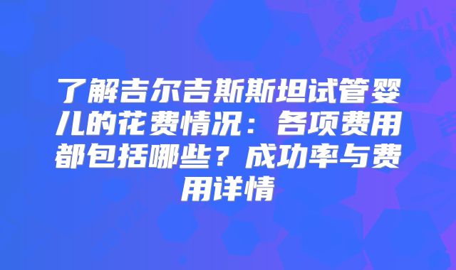了解吉尔吉斯斯坦试管婴儿的花费情况：各项费用都包括哪些？成功率与费用详情