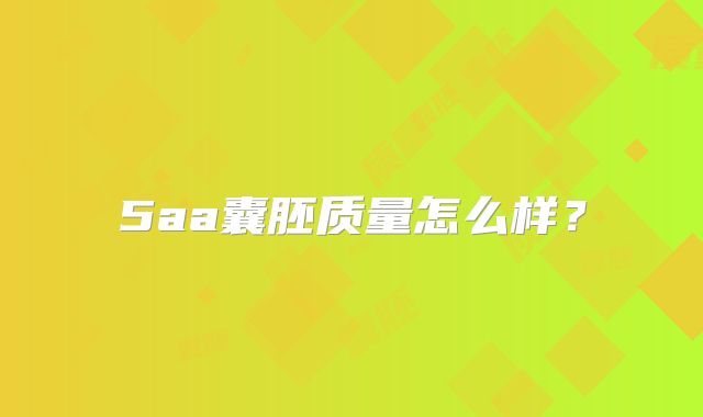 5aa囊胚质量怎么样?