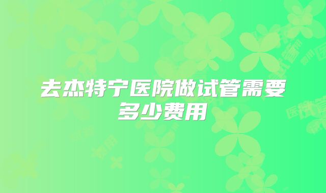 去杰特宁医院做试管需要多少费用