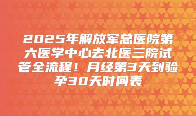 2025年解放军总医院第六医学中心去北医三院试管全流程！月经第3天到验孕30天时间表