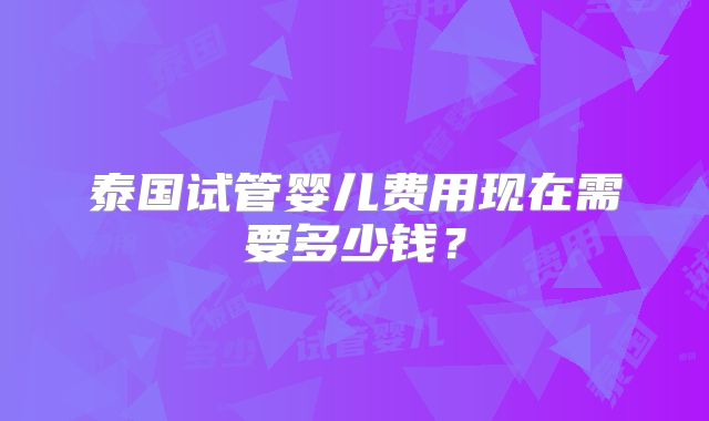 泰国试管婴儿费用现在需要多少钱？