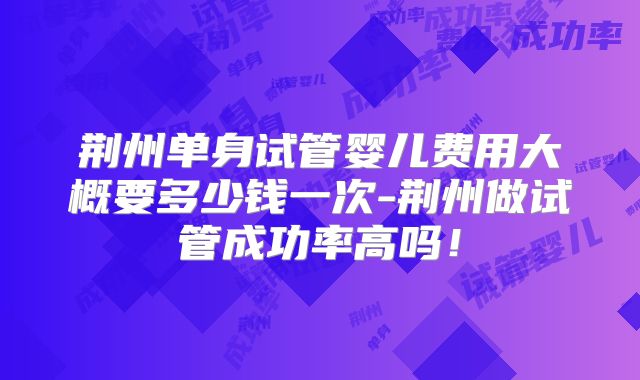 荆州单身试管婴儿费用大概要多少钱一次-荆州做试管成功率高吗！