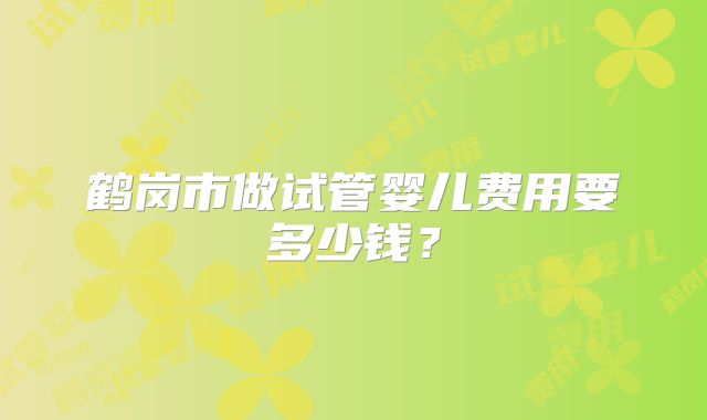 鹤岗市做试管婴儿费用要多少钱？