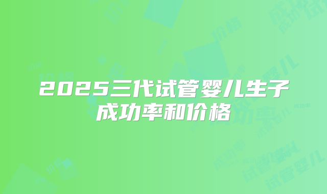 2025三代试管婴儿生子成功率和价格