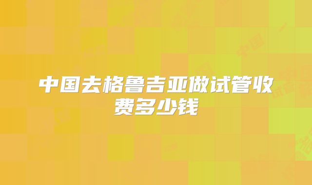 中国去格鲁吉亚做试管收费多少钱