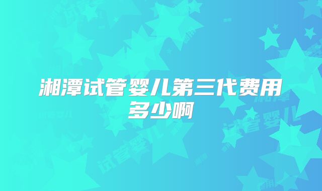 湘潭试管婴儿第三代费用多少啊