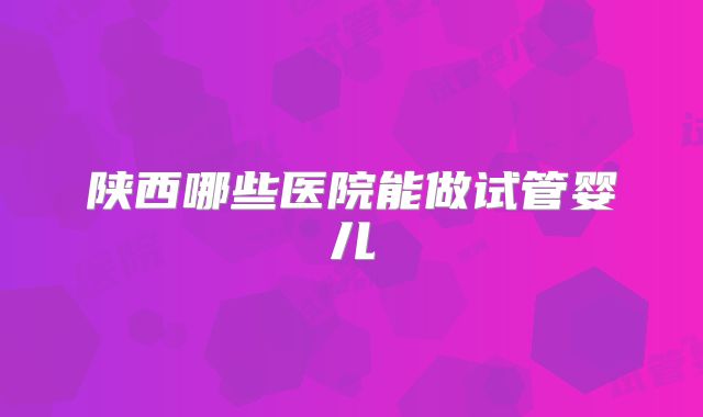 陕西哪些医院能做试管婴儿