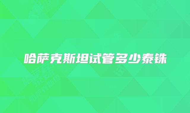哈萨克斯坦试管多少泰铢