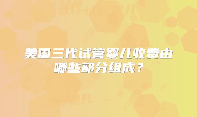 美国三代试管婴儿收费由哪些部分组成?